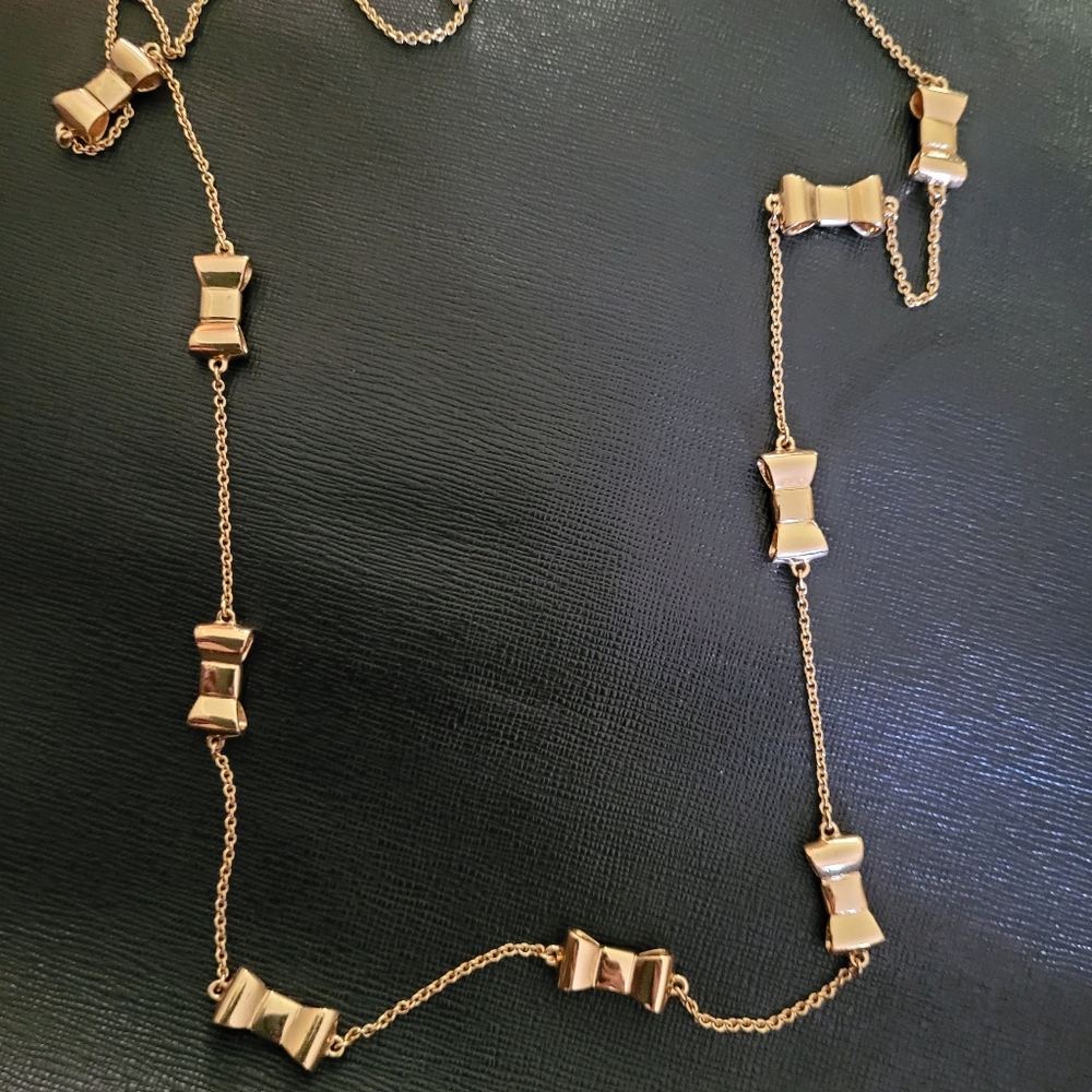 Kate Spade Gold Necklace with bows